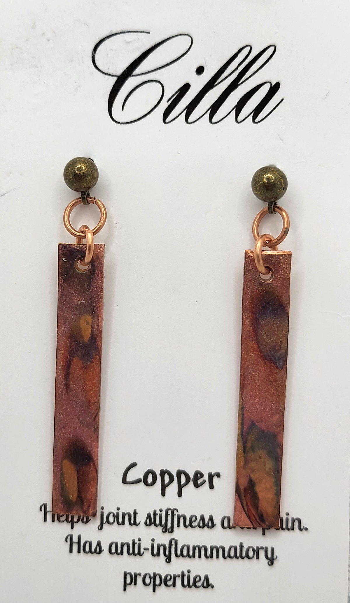 Flame Colored Rectangle Earrings