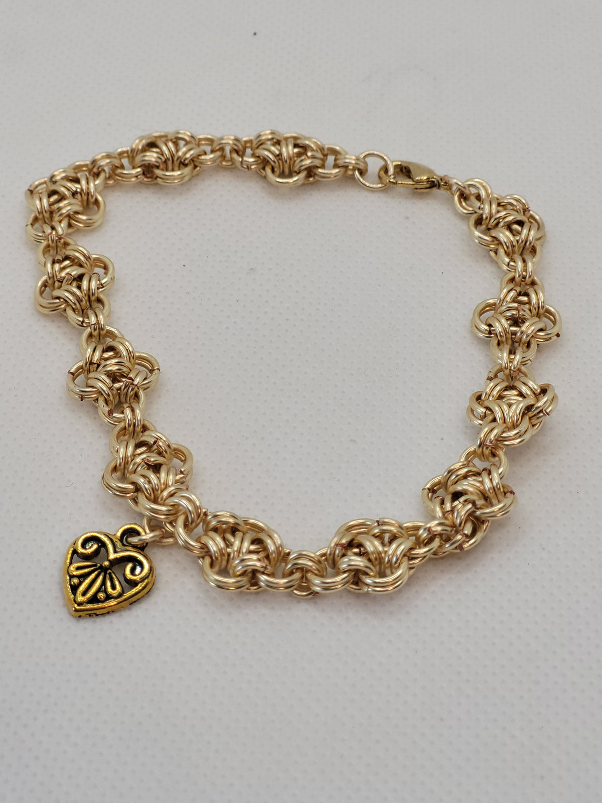 Gold tone chain mail anklet