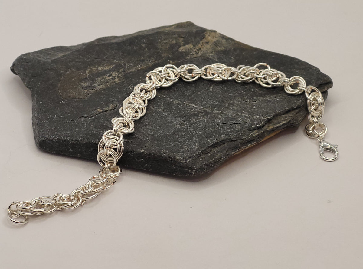 Whirls and Wheels Chain Mail Bracelet