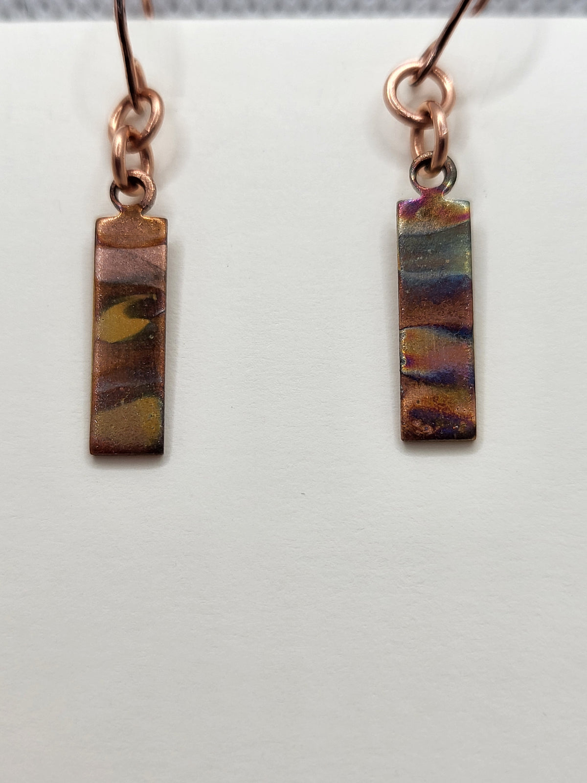 Small Rectangle Copper Earrings