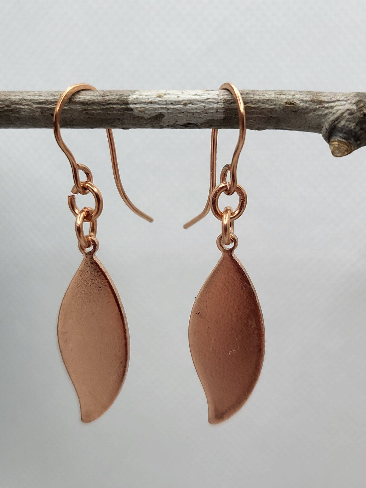 Hammered Copper Leaf Earrings