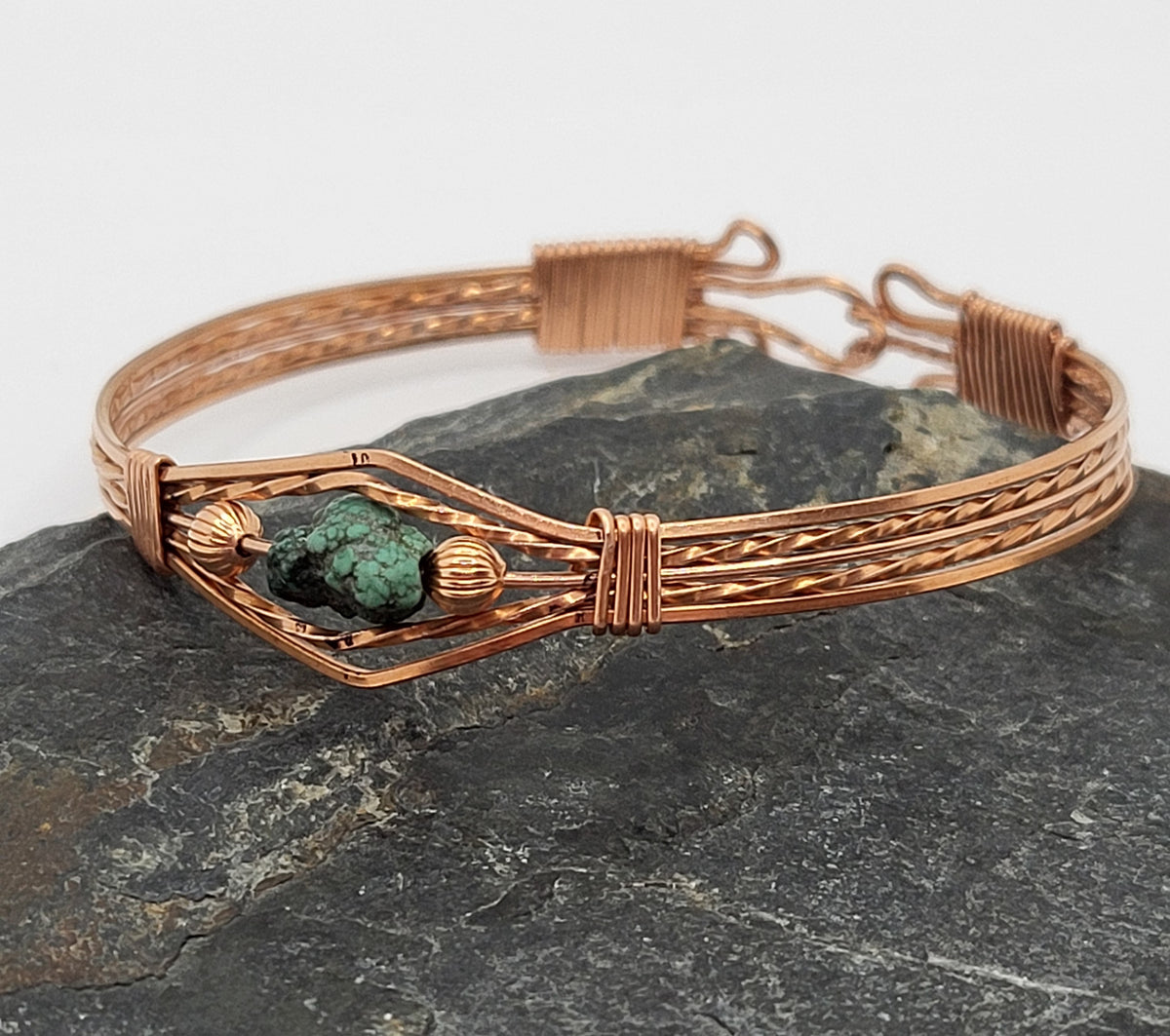 Copper Bracelet with Turquoise Nugget