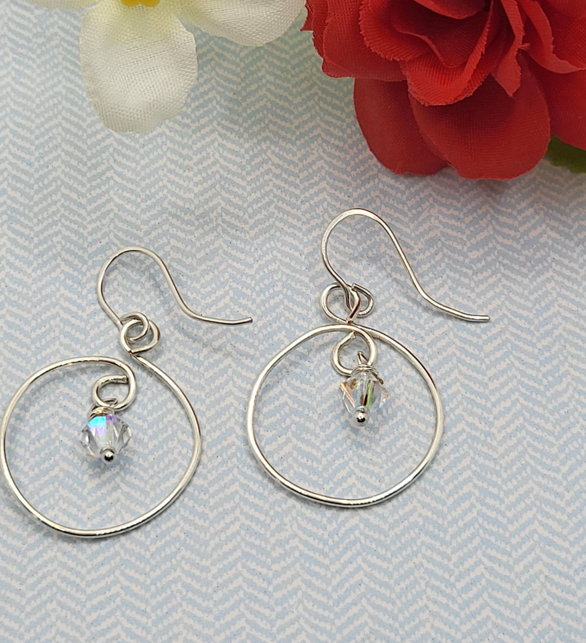 Hoop birthstone earrings