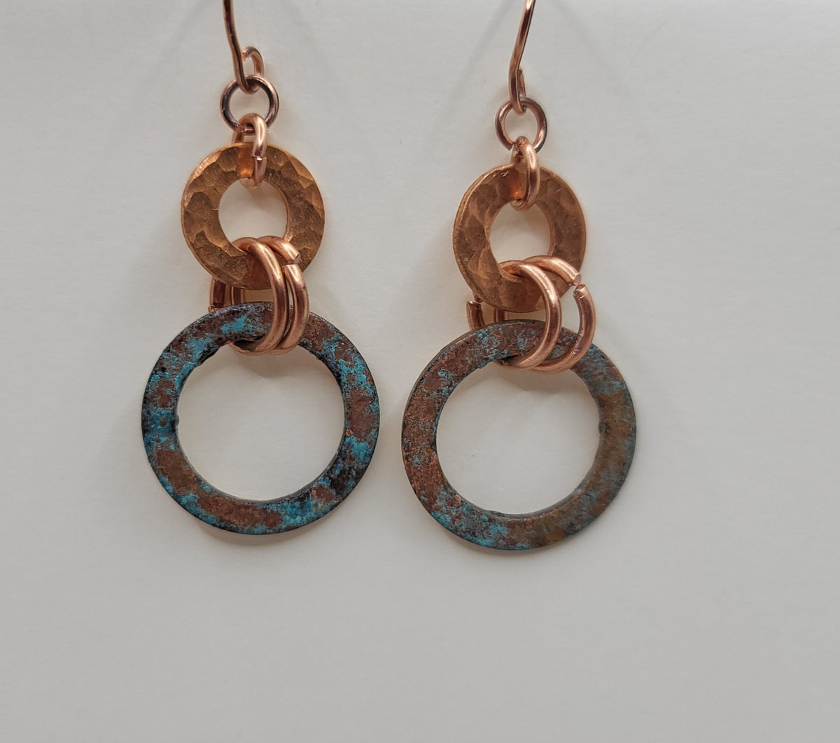 Double Copper Washer Earrings
