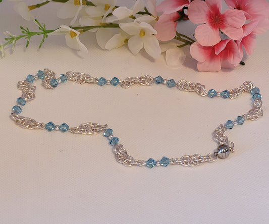 Chain mail necklace with choice of colors