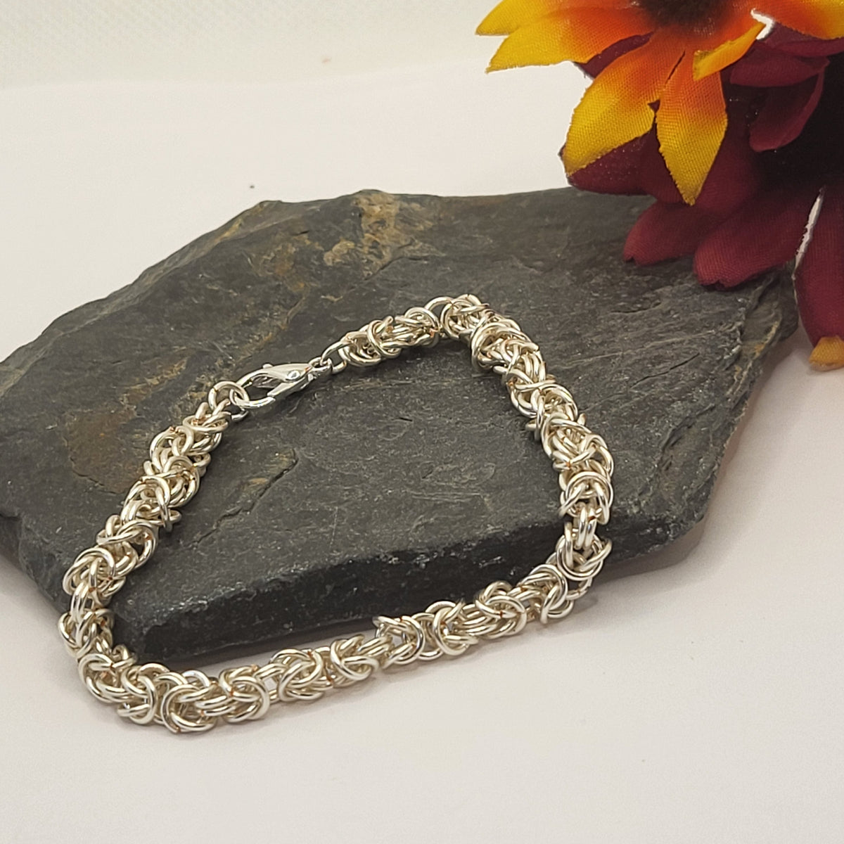 Handcrafted Byzantine Weave Chain Mail Bracelet