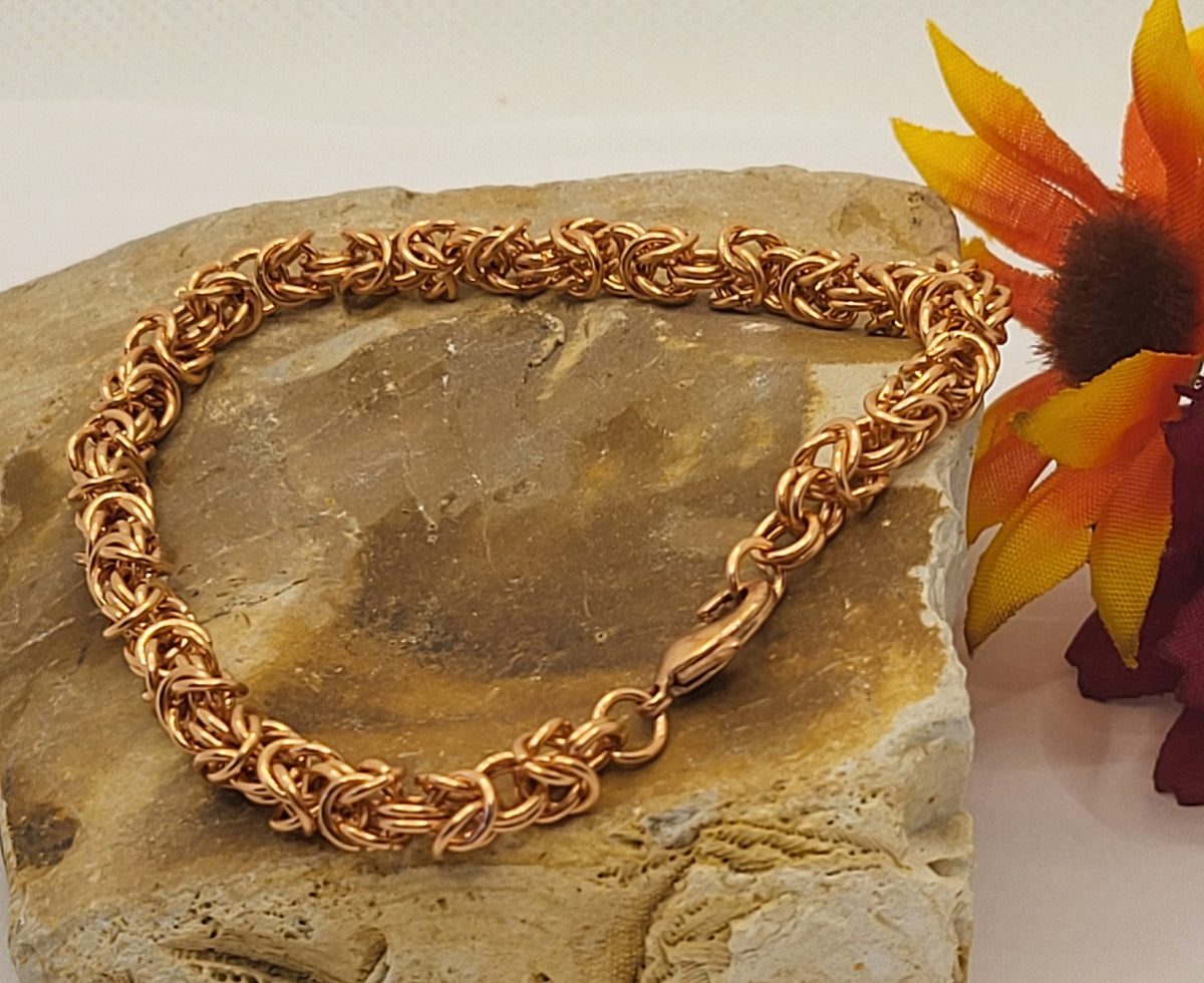 Handcrafted Byzantine Weave Chain Mail Bracelet
