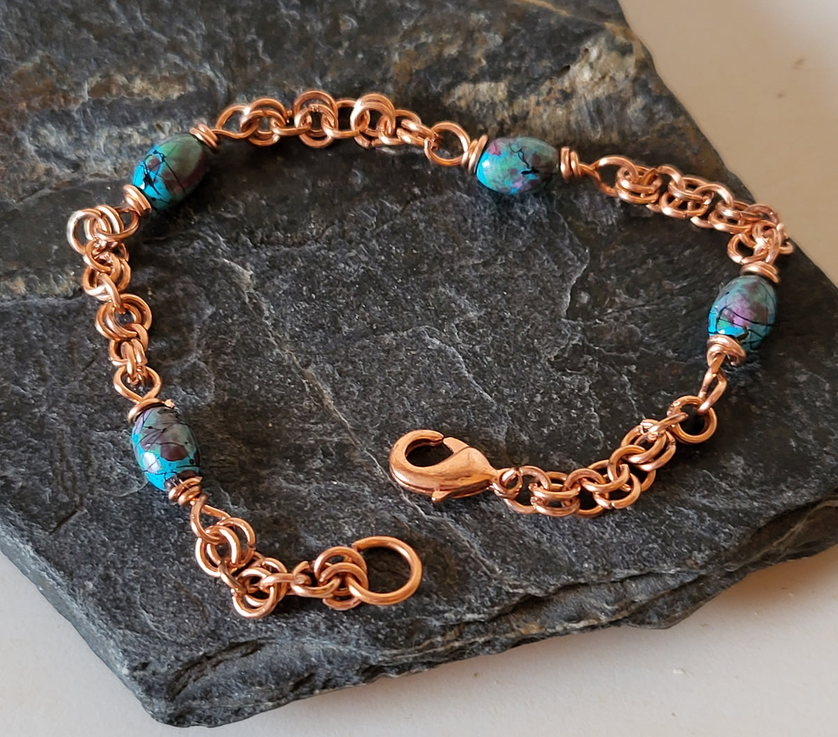 Copper and Magnetic Bead Bracelet