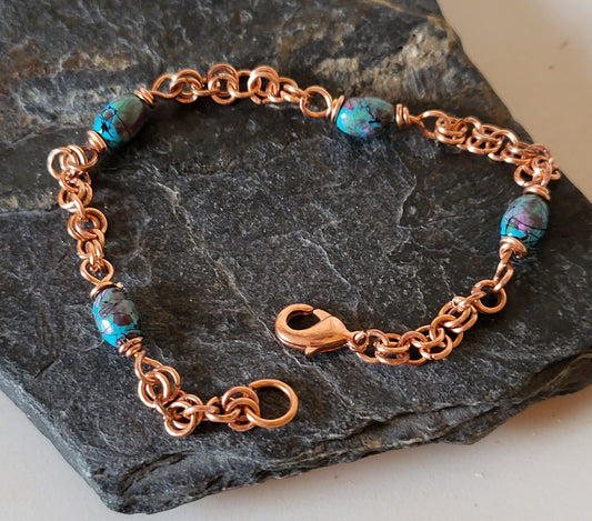 Copper and Magnetic Bead Bracelet