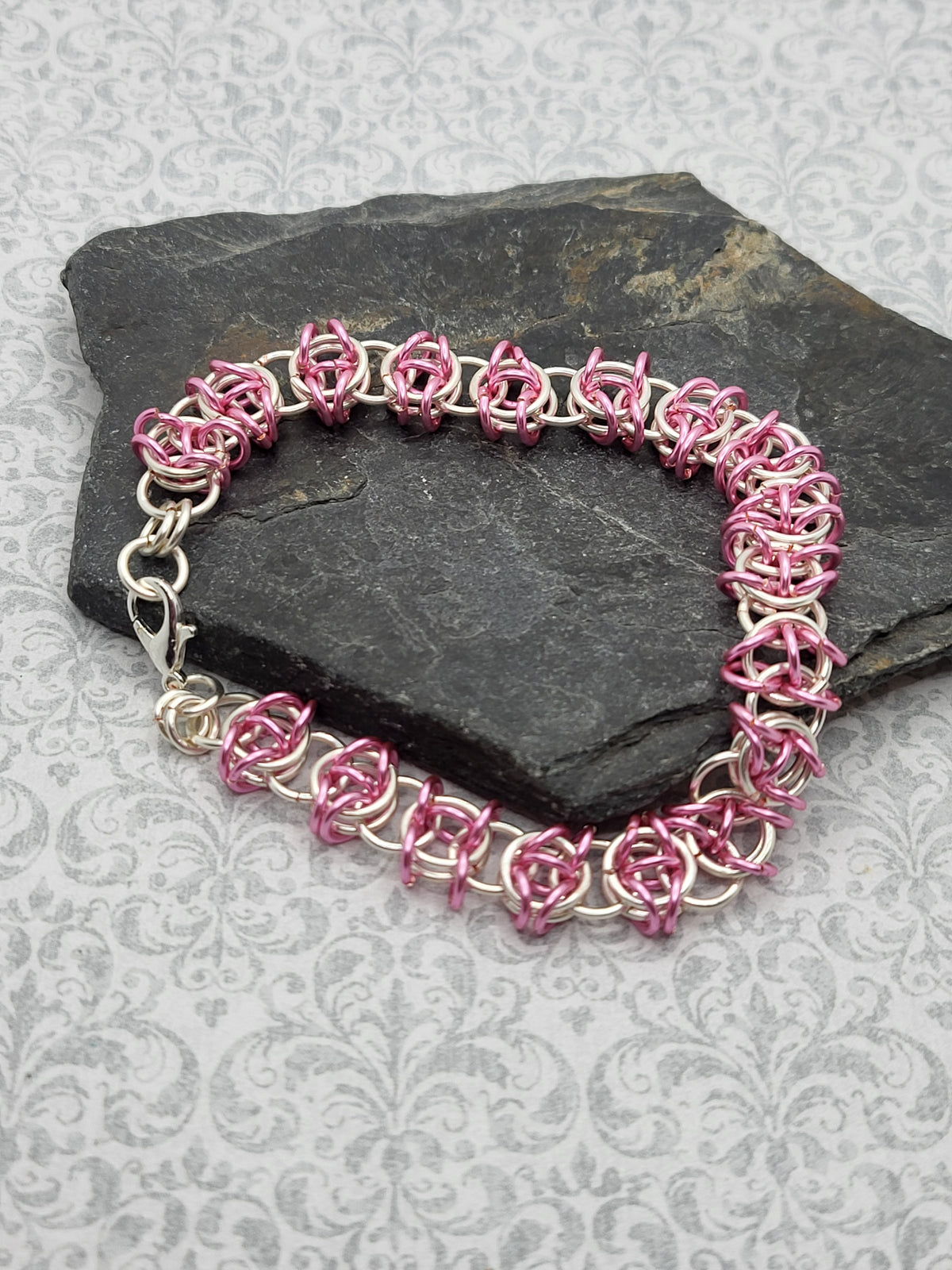 Pink and Silver Celtic Visions Bracelet