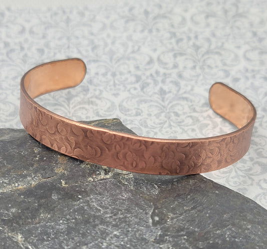 Hammered Design Copper Cuff Bracelet