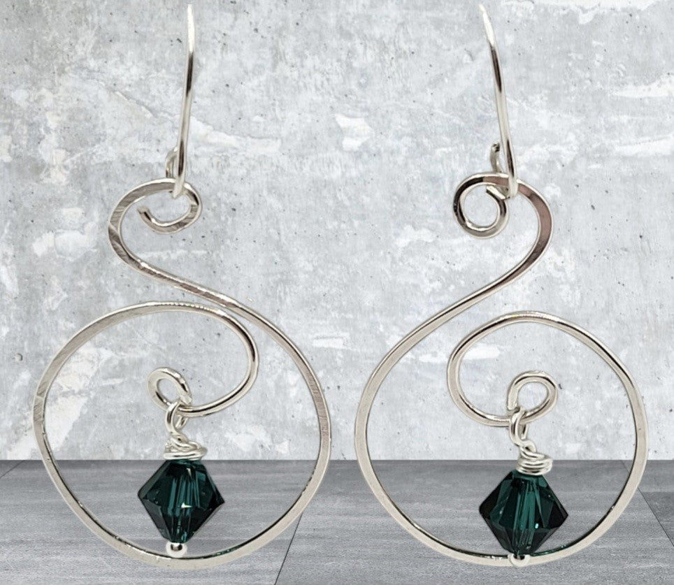 Hoop birthstone earrings