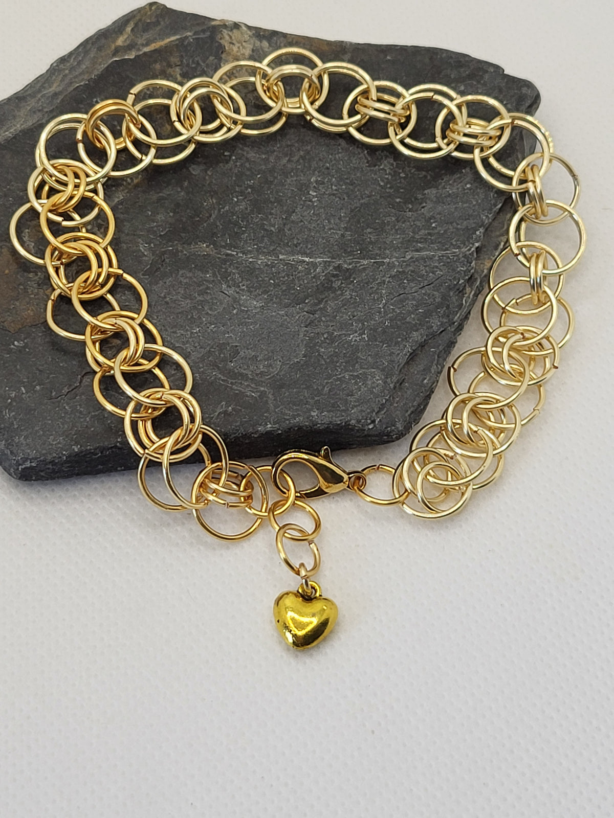 Gold tone anklet with lobster claw clasp