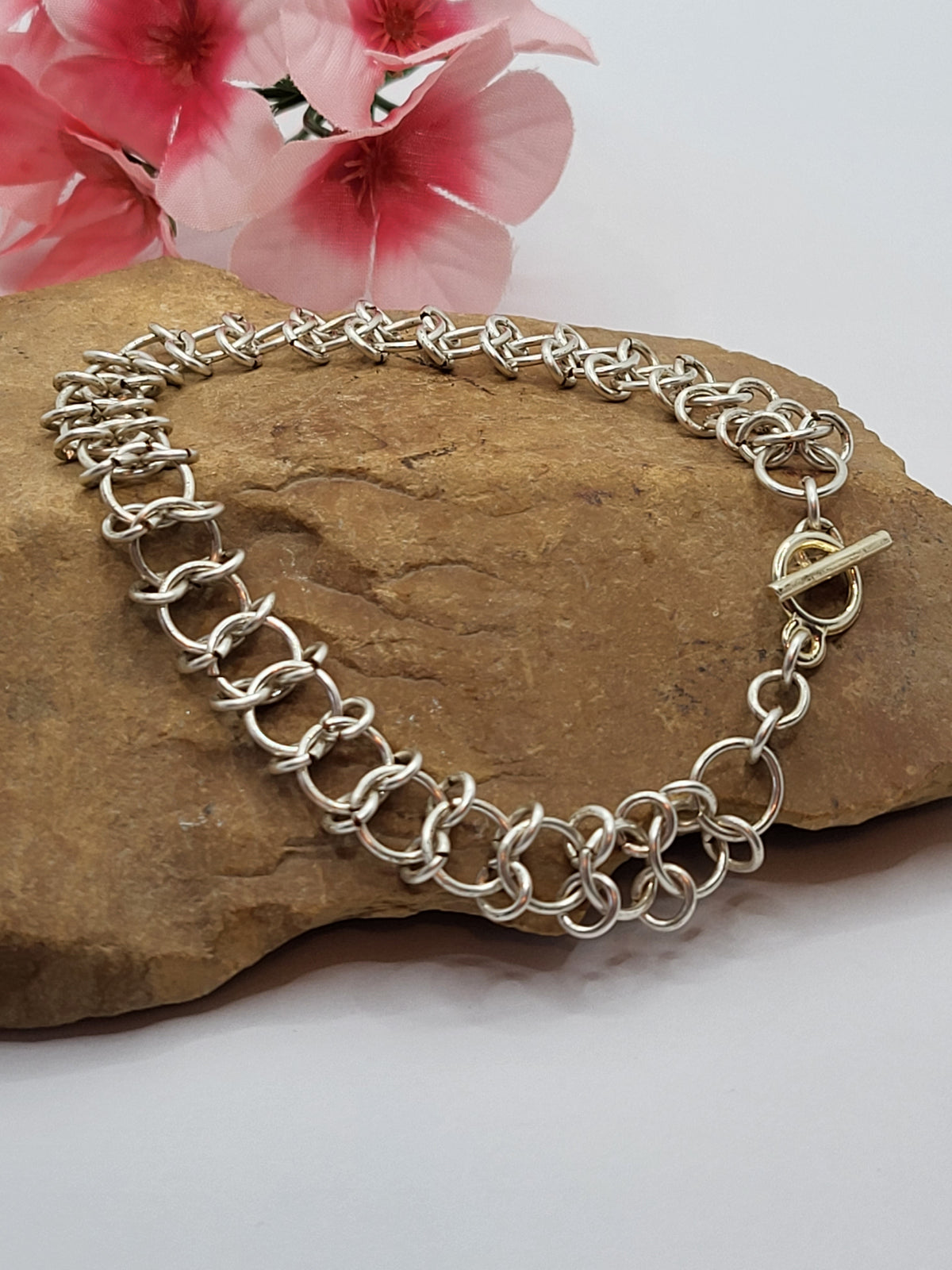 Silver tone anklet