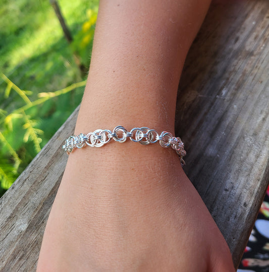Whirls and Wheels Chain Mail Bracelet