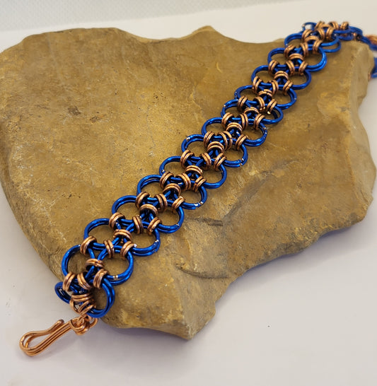 Navy Blue and Copper Bracelet