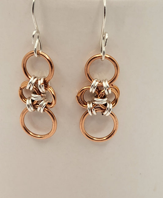 Chain Mail with Copper Earrings