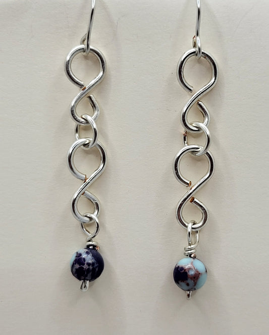 Silver Chain Mail Earrings