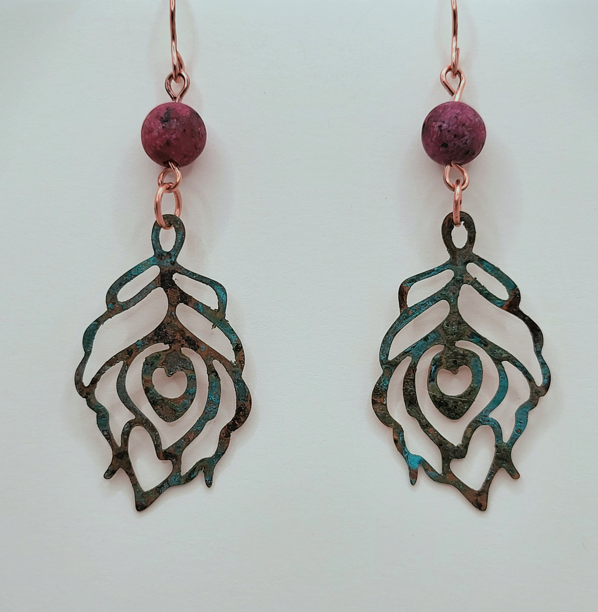 Copper Lace Patina Earrings