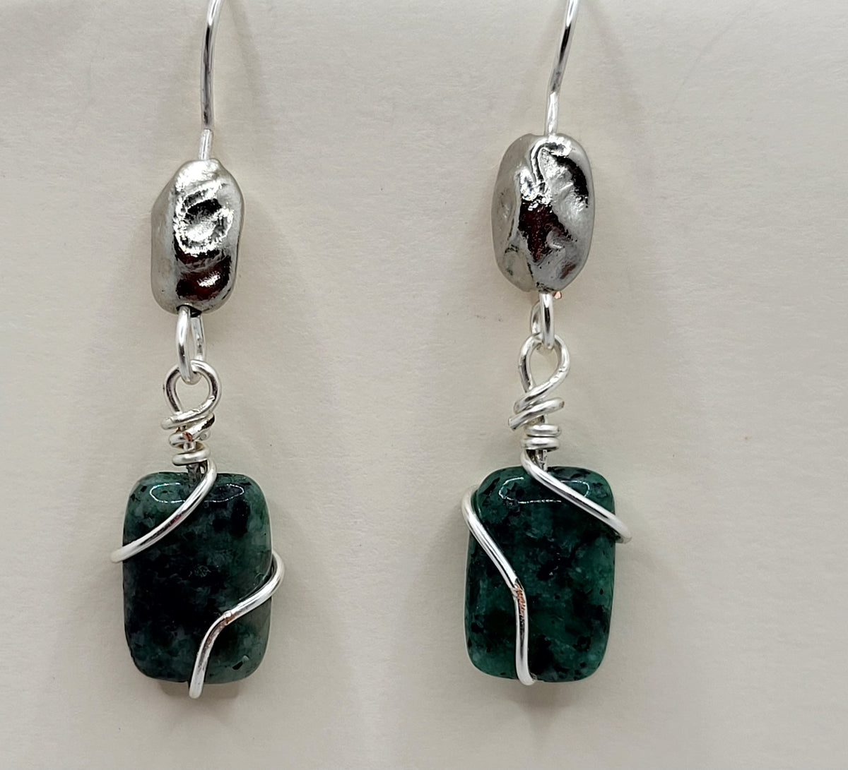 Silver & Blue-Green Earrings