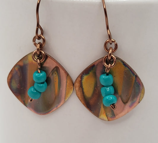 Round Flame Painted Earrings