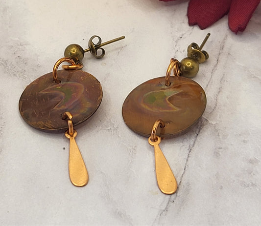Circle Flame Colored Earrings