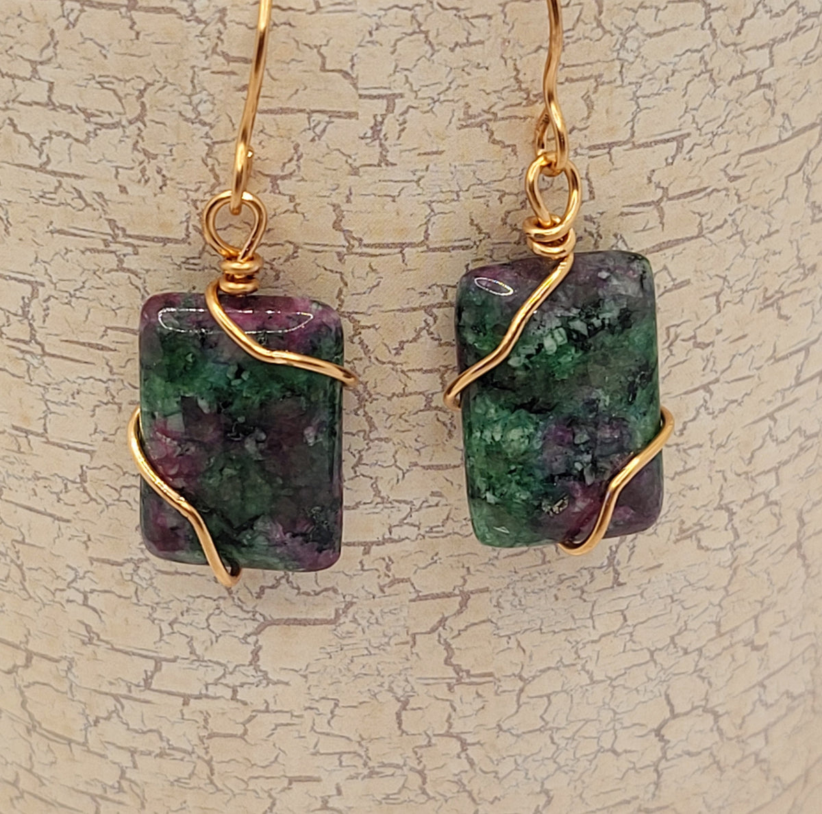 Copper Wrapped Jasper Earrings