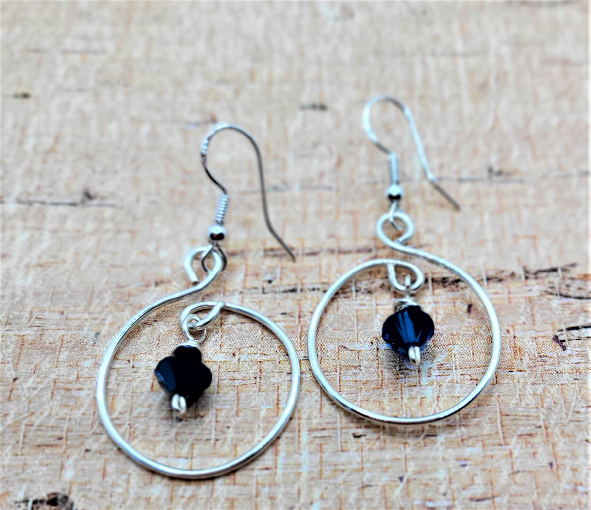 Hoop birthstone earrings