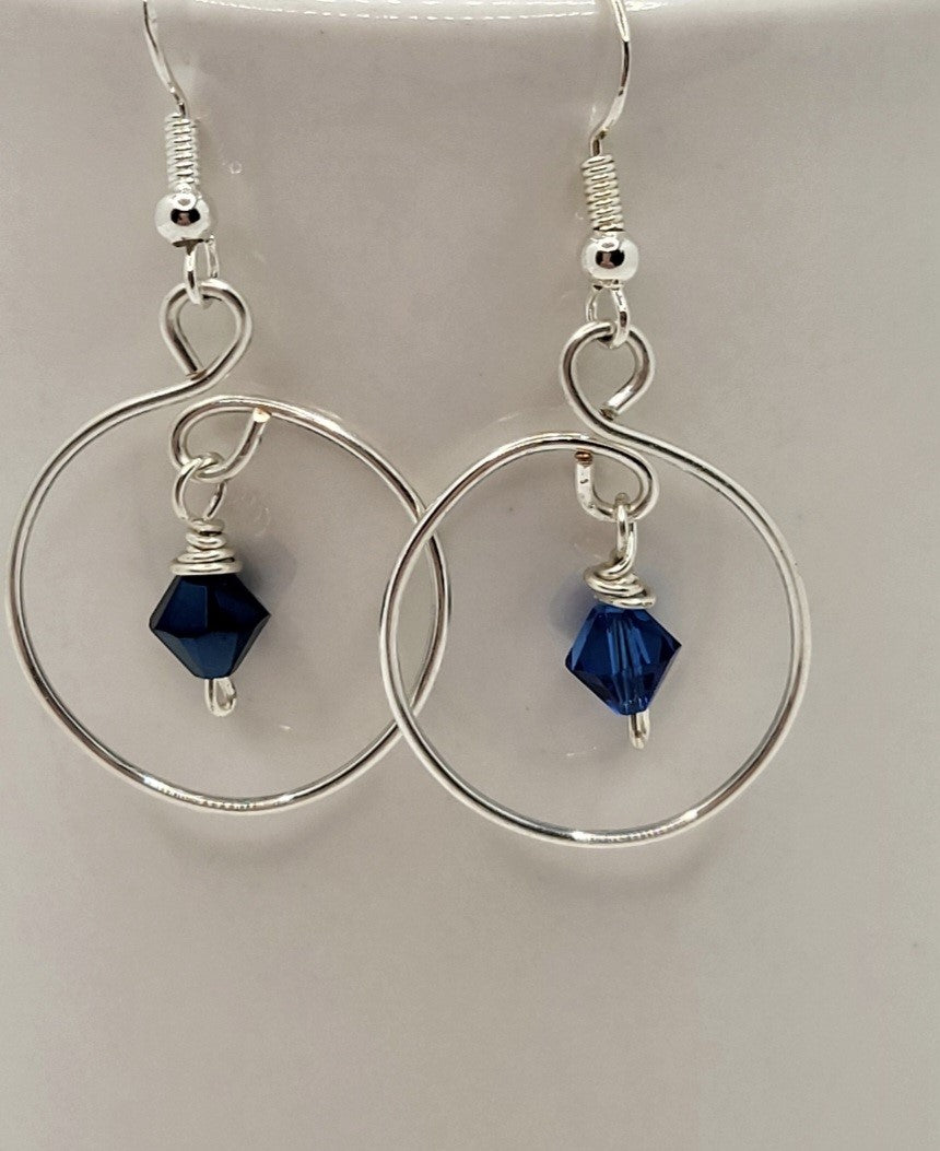 Hoop birthstone earrings