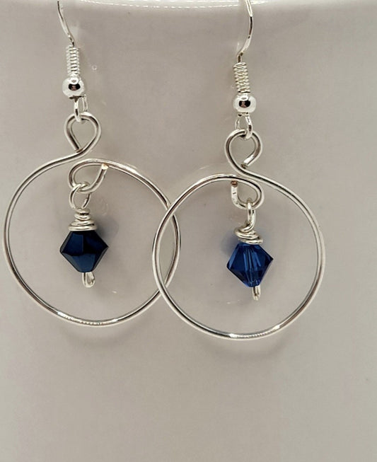 Hoop birthstone earrings