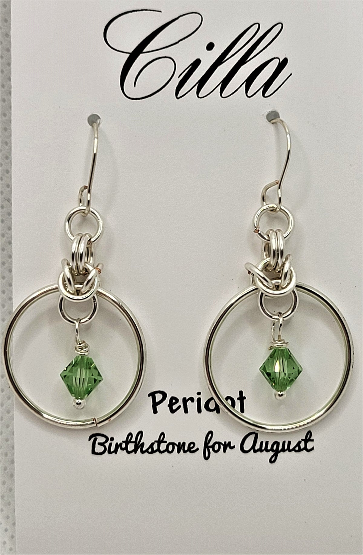 Sterling silver small birthstone hoop earrings