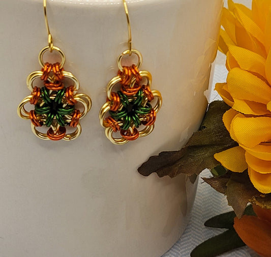 Fall Chain Mail Earrings
