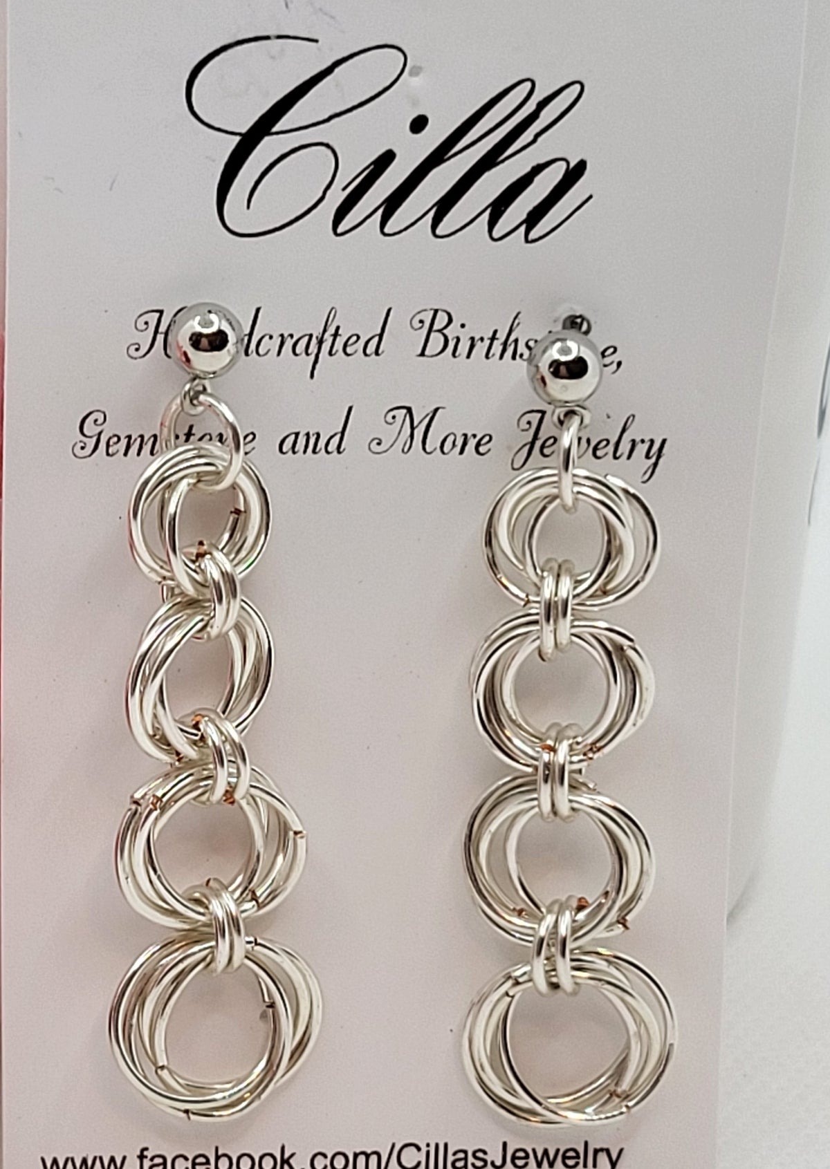 Silver 4 loop earrings with posts