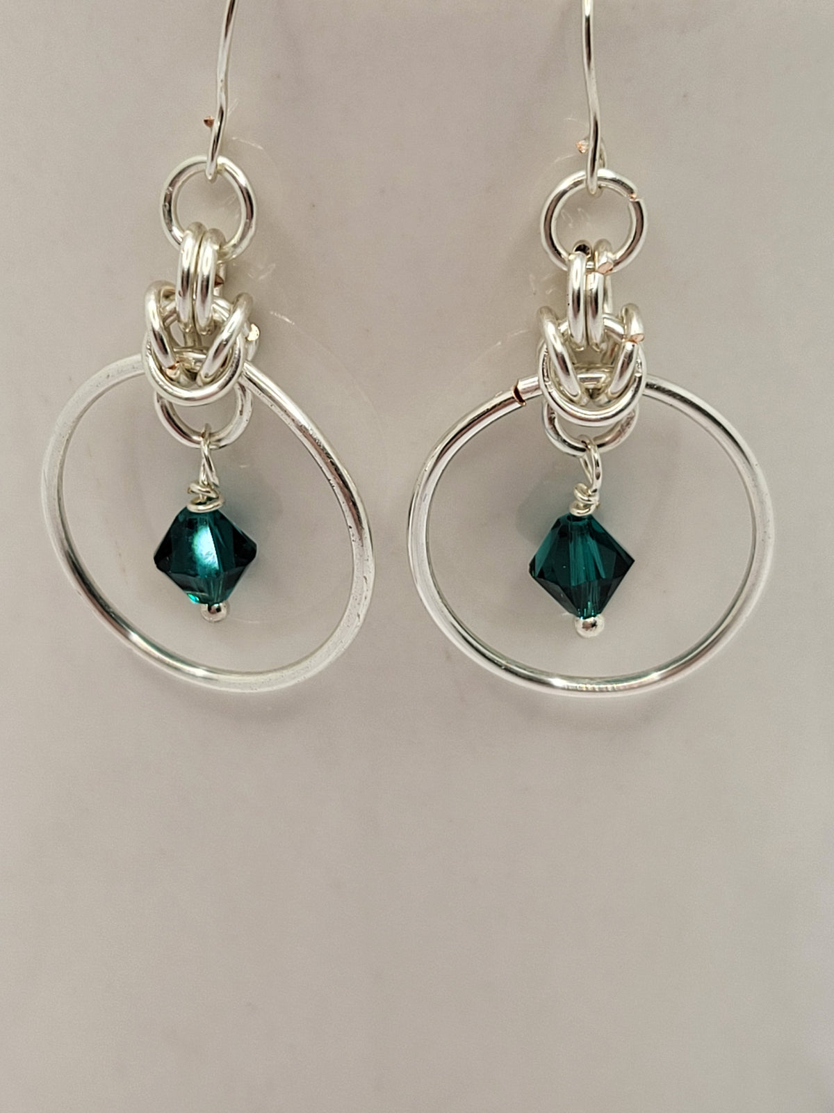 Sterling silver small birthstone hoop earrings