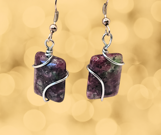 Multicolor Jasper Rectangle Earrings